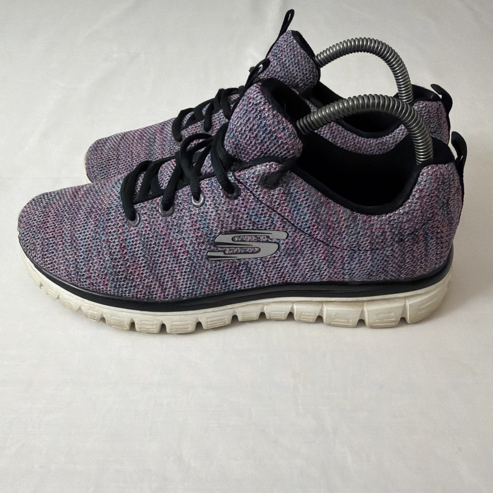 Skechers Knit Memory Foam Walking Shoes 12614 Multi-Colored Women's Size 9.5 Gym